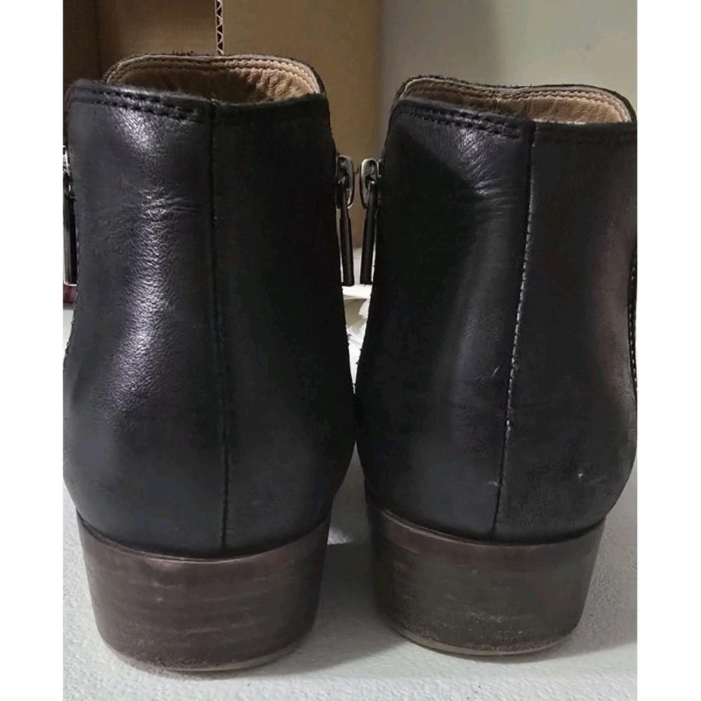 Lucky Brand Womens Boots Size 8M LEATHER Low Block Heel Zip Bootie Burklee - Picture 4 of 8